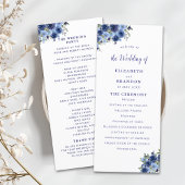 Boho Navy Flowers – Countryside Wedding プログラム