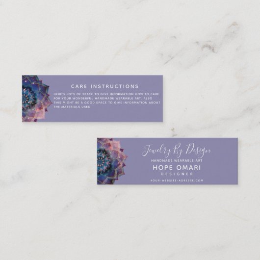 Boho Nebula Mandala、神秘的 スキニー名刺 (正面/裏面)