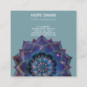 Boho Nebula Mandala、神秘的 スクエア名刺 (裏面)