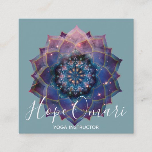 Boho Nebula Mandala、神秘的 スクエア名刺 (正面)