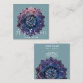 Boho Nebula Mandala、神秘的 スクエア名刺 (正面/裏面)