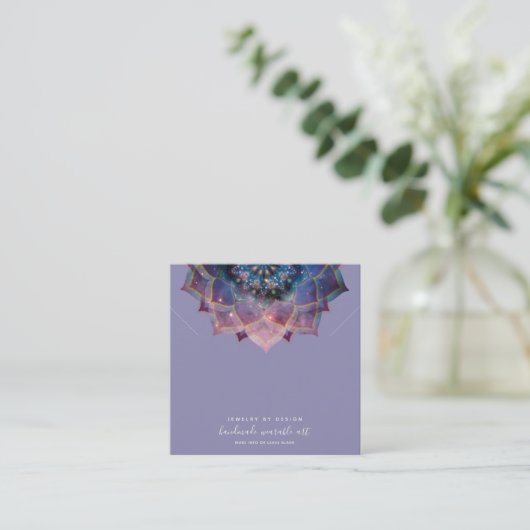 Boho Nebula Mandala、神秘的 スクエア名刺 (スタンド正面)
