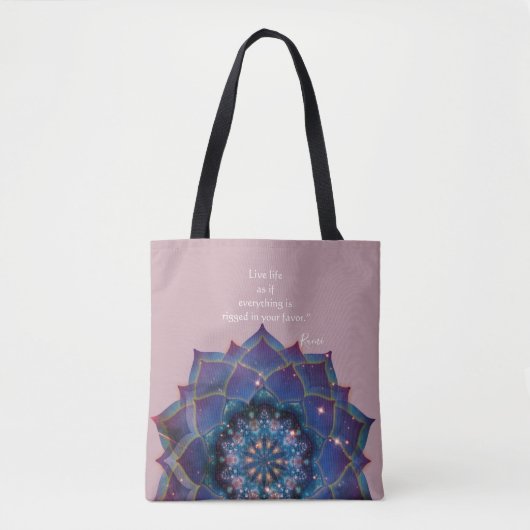 Boho Nebula Mandala、神秘的 トートバッグ (正面)