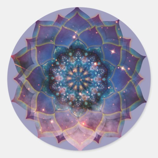 Boho Nebula Mandala、神秘的 ラウンドシール (正面)
