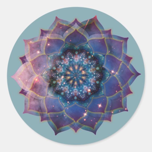 Boho Nebula Mandala、神秘的 ラウンドシール (正面)