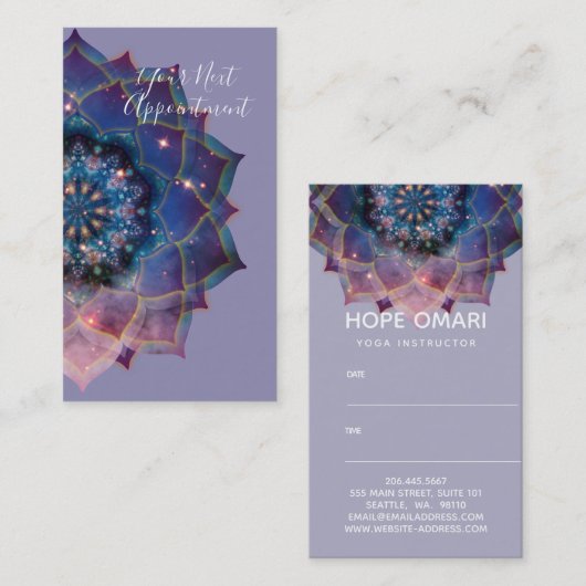 Boho Nebula Mandala、神秘的 予約カード (正面/裏面)