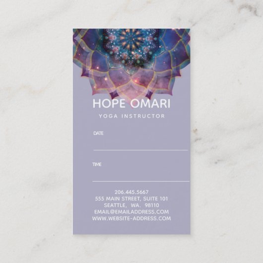 Boho Nebula Mandala、神秘的 予約カード (裏面)