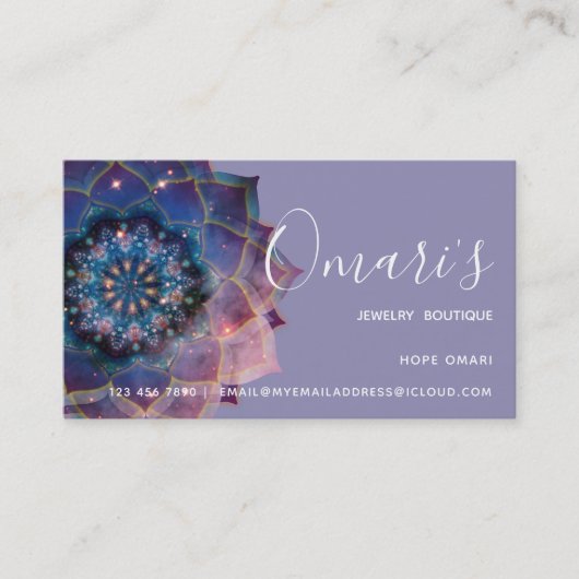 Boho Nebula Mandala、神秘的 名刺 (正面)