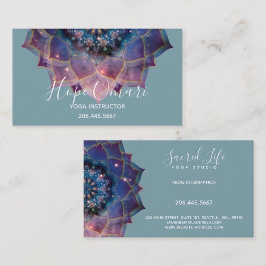Boho Nebula Mandala、神秘的 名刺 (正面/裏面)