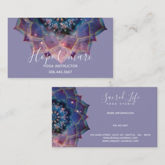 Boho Nebula Mandala、神秘的 名刺 (正面/裏面)