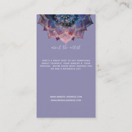 Boho Nebula Mandala、神秘的 名刺 (裏面)