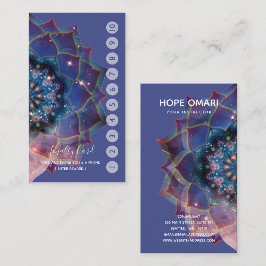Boho Nebula Mandala、神秘的 名刺 (正面/裏面)