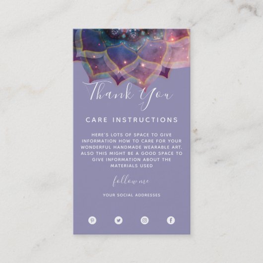 Boho Nebula Mandala、神秘的 名刺 (正面)