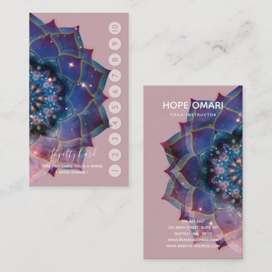 Boho Nebula Mandala、神秘的 名刺 (正面/裏面)