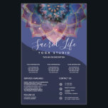 Boho Nebula Mandala, Mystical チラシ<br><div class="desc">This lovely chic floral mandala in shades of purples, blues and pinks, features stars, cloud nebulas and fractals woven into this lotus flower inspired drawing. This bohemian design is available in business cards, invitations, stickers etc… and is available in different layouts and color schemes. Hope you like it :-) thanks...</div>