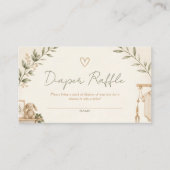 Boho Nesting Party Diaper Raffle Tickets エンクロージャーカード (正面)