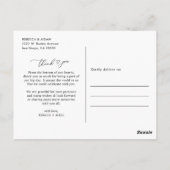 Boho Neutral赤面シンプル結婚の写真ありがとう ポストカード (裏面)