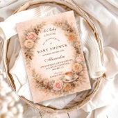 Boho Neutral A Baby Is Brewing 招待状