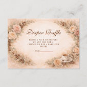 Boho Neutral A Baby Is Brewing Diapper Raffle エンクロージャーカード (正面)