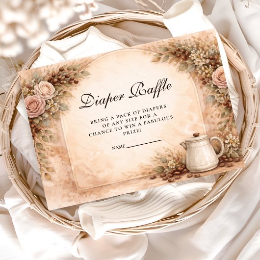 Boho Neutral A Baby Is Brewing Show Diapper Raffle エンクロージャーカード