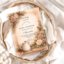 Boho Neutral A Baby Is Brewing Shower 招待状