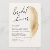Boho Neutral Beige Watercolor Bridal Shower 招待状 (正面)