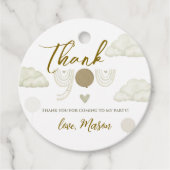 Boho Neutral Earth Tones Watercolor Clouds Thank フェイバータグ (正面)