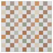 Boho Neutral Earthy Checker Checkerboard Checkered ファブリック (見本)