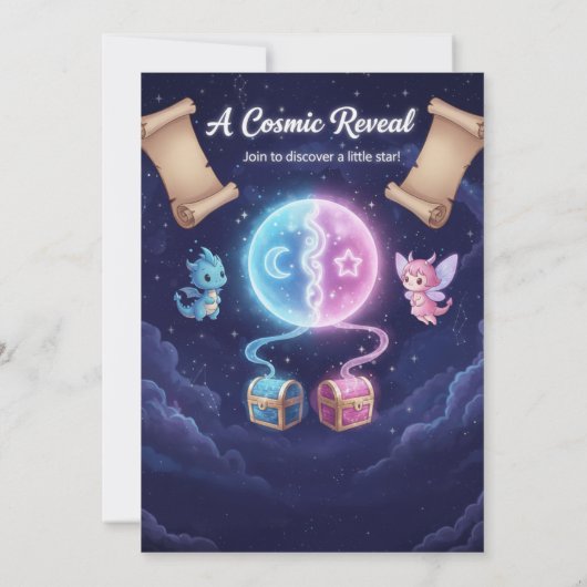 Boho Neutral Gender Reveal Invitation 招待状 (裏面)