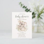 Boho Neutral Koala Baby Shower ポストカード (スタンド正面)