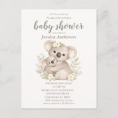 Boho Neutral Koala Baby Shower ポストカード (正面)