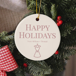 Boho Neutral Logo Ornament for Boutiques セラミックオーナメント