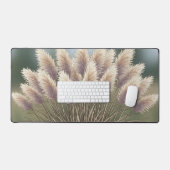 Boho Neutral Pampas Grass Illustration デスクマット (キーボード&マウス)