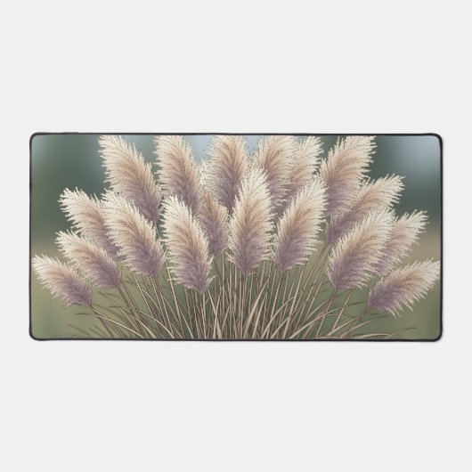 Boho Neutral Pampas Grass Illustration デスクマット (正面)