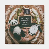 Boho Neutral Panda Pregnancy Announcement gift マグネット (正面)