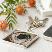 Boho Neutral Pregnancy announcement keepsake  キーホルダー (側面)