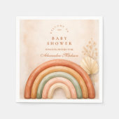 Boho Neutral Rainbow Baby Shower スタンダードカクテルナプキン (正面)