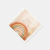 Boho Neutral Rainbow Baby Shower スタンダードカクテルナプキン (角)