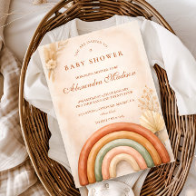 Boho Neutral Rainbow Baby Shower