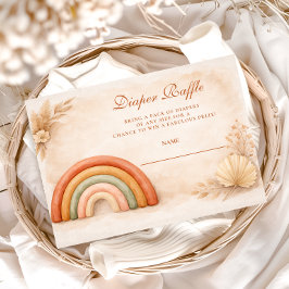 Boho Neutral Rainbow Diapper Raffle エンクロージャーカード