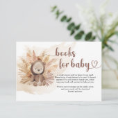 Boho neutral teddy bear pampas grass book request エンクロージャーカード (スタンド正面)