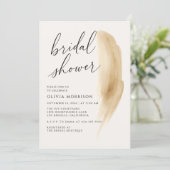 Boho Neutral Watercolor QR Code Bridal Shower 招待状 (スタンド正面)