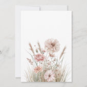 Boho Neutral Wildflower Baby Shower Invitation 招待状 (裏面)