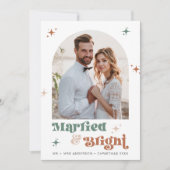 Boho Newlywedクリスマスカードフォトカップルカード シーズンカード (正面)