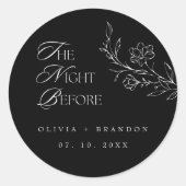 Boho Nightリハーサル前ディナーブラック結婚ズ ラウンドシール (正面)