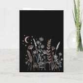 Boho Night Sky Floral Illustration – Moon, Stars & カード (裏面)