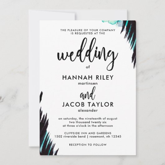 Boho Nights Black and White 結婚's 招待状 (正面)