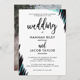 Boho Nights Photo Black and White 結婚's 招待状