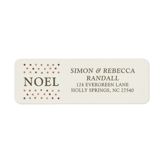 Boho Noel Rustic Farmhouse Simple Christmas  ラベル (正面)