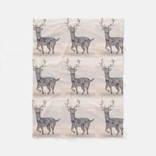 Boho Nursery Art Baby Blanket フリースブランケット (正面)